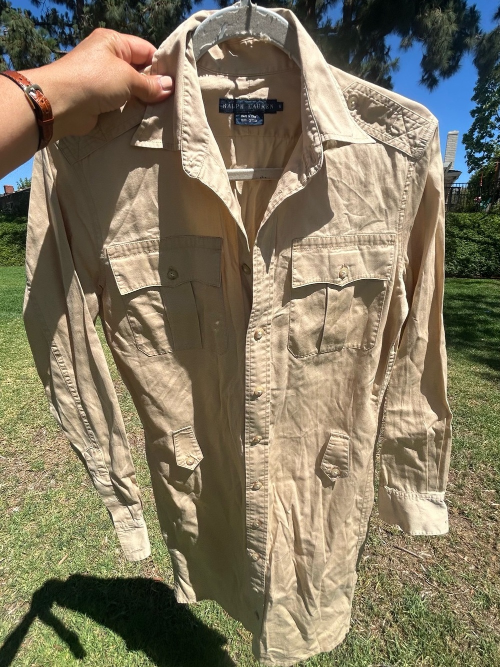 Ralph Lauren Beige Utility Button-Up Shi